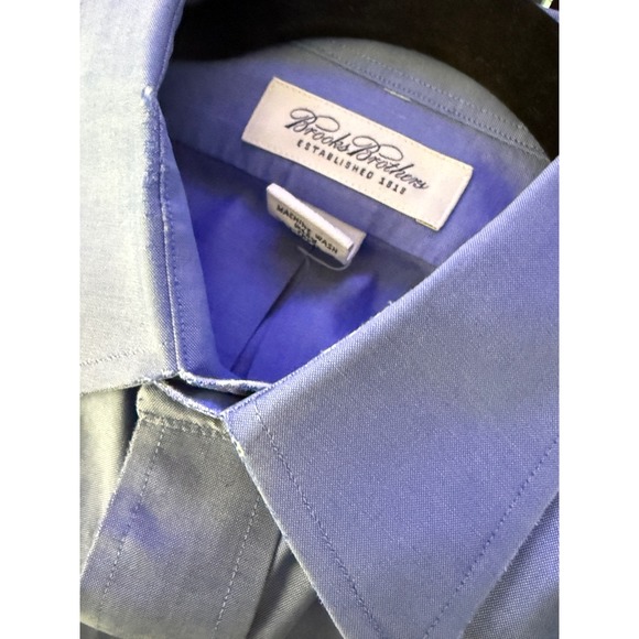 Brooks Brothers Mens Dress Shirt 15.5 32/33 Blue 100% Cotton Non Iron - Picture 8 of 8